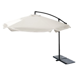 [8026758047656] Ombrellone a braccio laterale tondo da giardino decentrato in acciaio d. 3 mt  BEIGE con flap