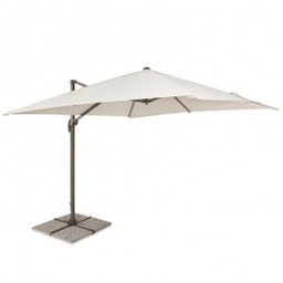 [333346] Ombrellone da giardino con braccio Grigio/Beige DALLAS 300x300x h255 cm
