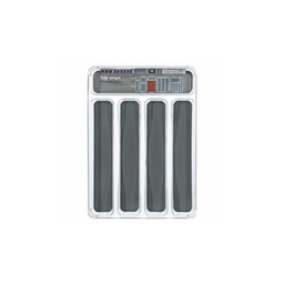 [19921595] Organizzatore posate in gomma cinque scomparti Grigio Scuro TIDYSMART 32,5x23,2 h4,5 cm