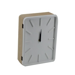 [V1862200000] Orologio legno bianco con portachiavi cancelletto 8p rettangolare cm 22x30x8