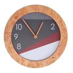 [V1870220000] Orologio legno con bordo grigio tondo cm ø26h3