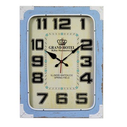 [V1860780000] Orologio legno e metallo azzurro grand hotel rettangolare cm 45x7h60