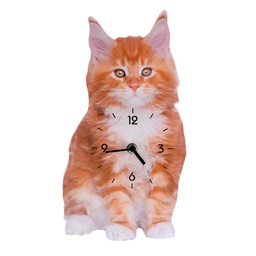 [V1869750000] Orologio legno gatto arancione cm 30x16x3