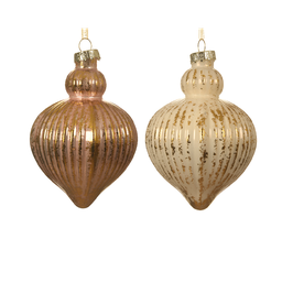 [20035442] Pallina di Natale Onion assortita H 11 x Ø8 cm