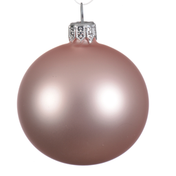 [20035488] Box Da 4 Palline Di Natale In Vetro Rosa Opaca Ø10 Cm