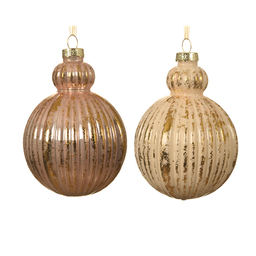 [20035441] Pallina di natale assortita colore oro o oro-rosa Ø8 cm