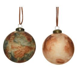 [20035443] Pallina di natale sfumata colore marrone-verde Ø8 cm