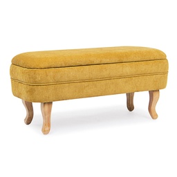 [B0748240] Panca contenitore chenille ocra apribile cm 102