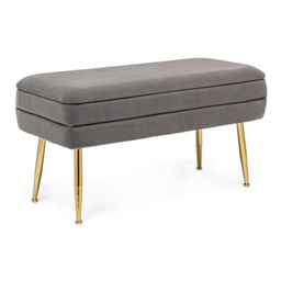 [B0720385] Panca contenitore grigio scuro con piedi cm 79.5 x37.5x42h