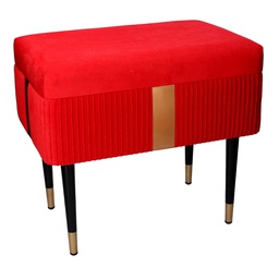 [V2809720000] Panca contenitore velluto rosso cm 50x35h47