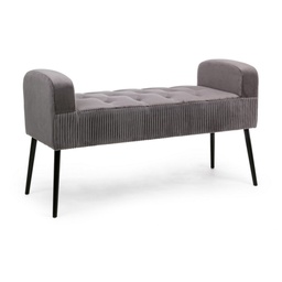 [B0748142] Panca grigio in velluto stile design