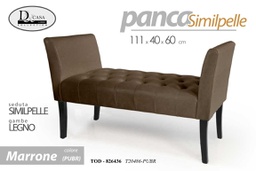 [GIC826436] Panca in similpelle marrone gambe in legno retro
