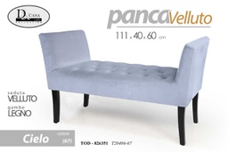 [GIC826351] Panca in velluto cielo cm 111 x 40 x 62 h scendiletto