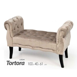 [GIC802294] Panca in velluto tortora seduta comoda arredo design cm 100x 40 x 61 h