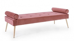 [B0743688] Panca rosa gambe oro design velluto rosa antico