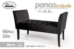 [GIC826412] Panca similpelle nero cm 111x40 x 60 h gambe legno