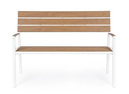 [B0662189] Panchina arredo giardino bianco Isak