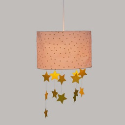 [20037124] Paralume sospeso rosa con stelle Ø30xH20 cm