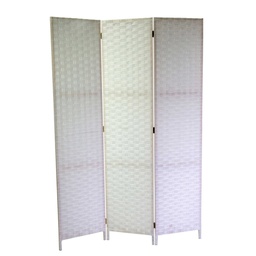 [V42056500BI] Paravento poliestere 3 ante bianco cm 40h175