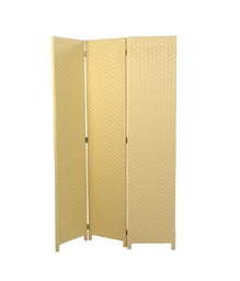 [V42056500CR] Paravento poliestere 3 ante naturale cm 40h175
