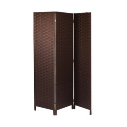 [V42056500GR] Paravento poliestere 3 ante noce cm 40h175