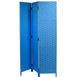 [V42056500BL] Paravento poliestere 3 ante turchese cm40h175
