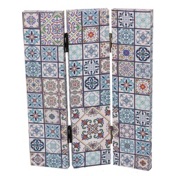 [V4206100000] Paravento stampa 3 ante maioliche cm 120,6x2,5xh180,6x2,5xh180