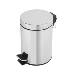 [FER151010-B] Pattumiera da bagno in acciaio cromato da 5 litri.