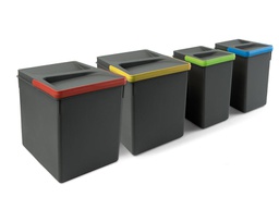 [1990411] Pattumiera differenziata con 4 contenitori, altezza 26,6 cm.