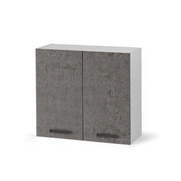 [TF-IX89-7Y7Q] Pensile scolapiatti per cucina grigio cemento con 2 ante Cm 80x32xH 72