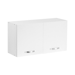 [A10452] Pensile sopracappa Bianco Frassinato con 2 ante da cucina Cm 90x32xh49