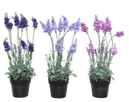 [20041480] Pianta in plastica Lavanda con vaso 18x18x38h cm
