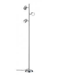 [TRIO473190307] Piantana Fusto Lineare 3 Faretti Spot Led Narcos Nichel Trio Lighting