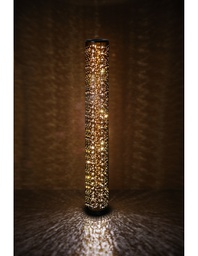 [TRIOR42801002] Piantana Tessuto Nero Oro Cilindro Led Effetto Stelle Vintage Taco Trio Lighting