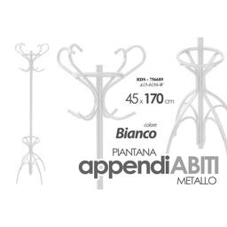 [GIC756689] Piantana appendiabiti con portaombrelli metallo bianco cm 170
