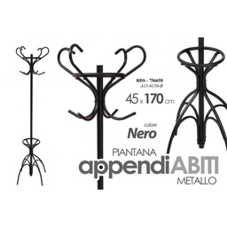 [GIC756658] Piantana appendiabiti con portaombrelli metallo nero cm 170