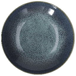[19981889] Piatto Cous Cous Oriental 26 cm in porcellana blu