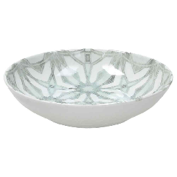 [19981877] Piatto Fondo 20 cm Teal in porcellana blu linea Mediterranea