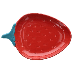 [20003567] Piatto Fragole 18x12x2,5h cm Stoneware Rosso