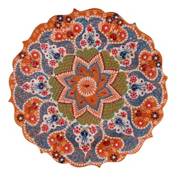 [V5867430000] Piatto decorativo ceramica arancione cmø30h3