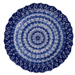 [V5867380000] Piatto decorativo ceramica blu cm ø25h3