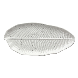 [19907758] Piatto foglia allungato grande 36,5x17x2,5 cm Zelda Stoneware grigio