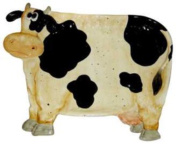 [V9158200000] Piatto mucca in ceramica sc-1813 cm. 35x 29 x 3