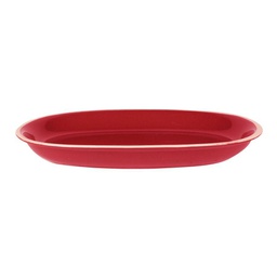 [V5856060000] Piatto otello rosso crema ovale cm36x25,5h4,5