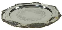 [V9117320000] Piatto ottagonale silver bh-0166 Ø cm. 30