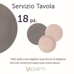 [V5861100000] Piatto servizio 18 pz grigio/rosa cm27xh26x27