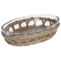 [20003508] Pirofila Ovale 21x14 cm Net in vetro Trasparente