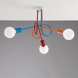 [BL153-PL3-MC] Plafoniera moderna in ferro Multicolor tre luci 42x h30 cm