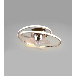 [2007595] Plafoniera ventilatore a led cromata ø50 cm con telecomando