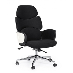 [B0710650] Poltrona Armstrong imbottita da ufficio nero-bianco